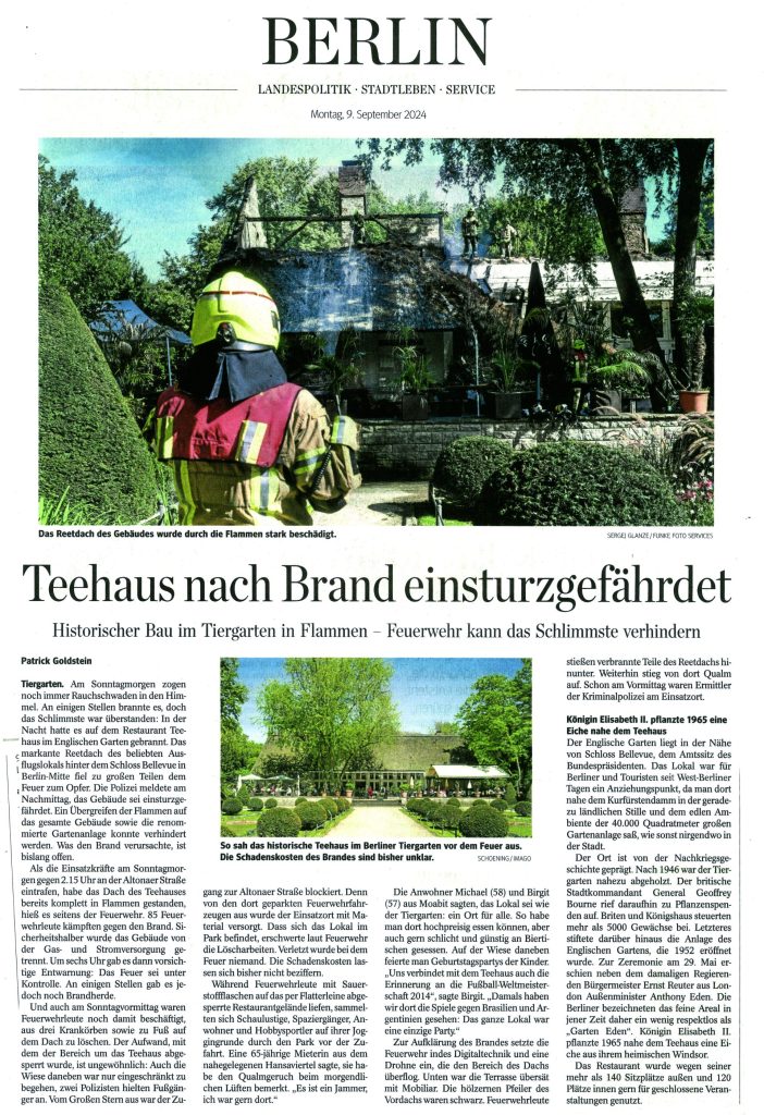 Zerstörtes Teehäuschen im Park

