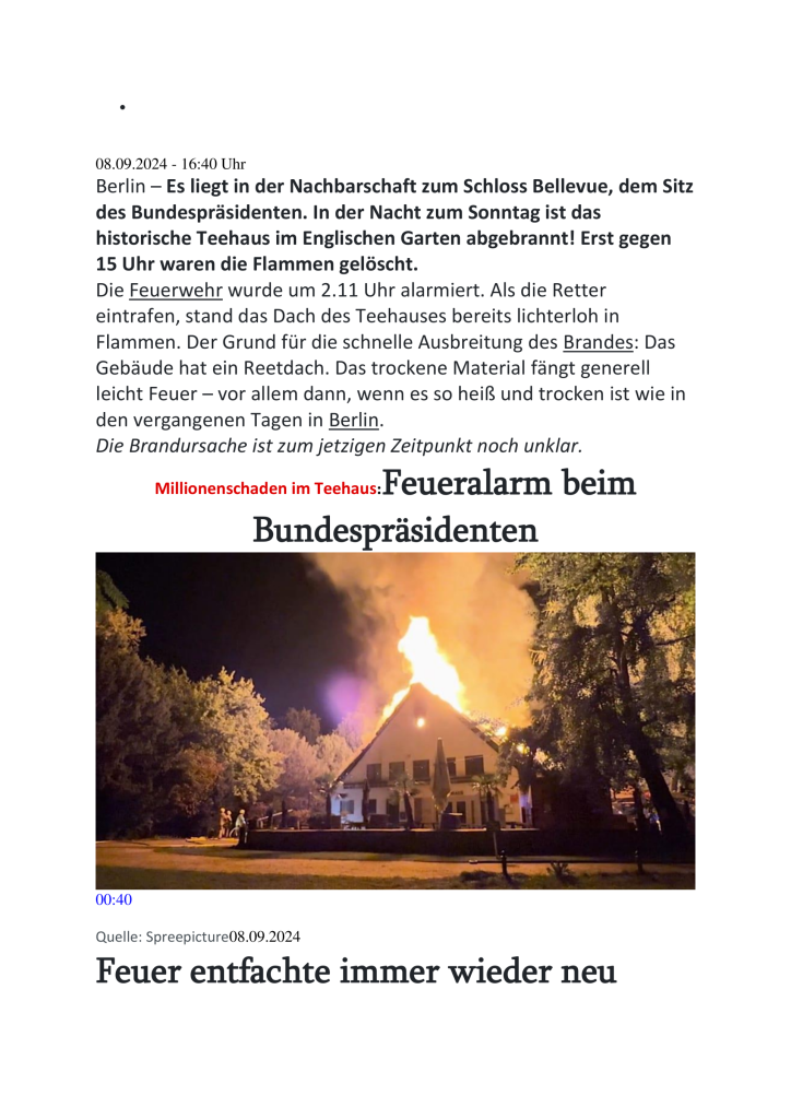 Feuerwehr im Einsatz gegen Brand

