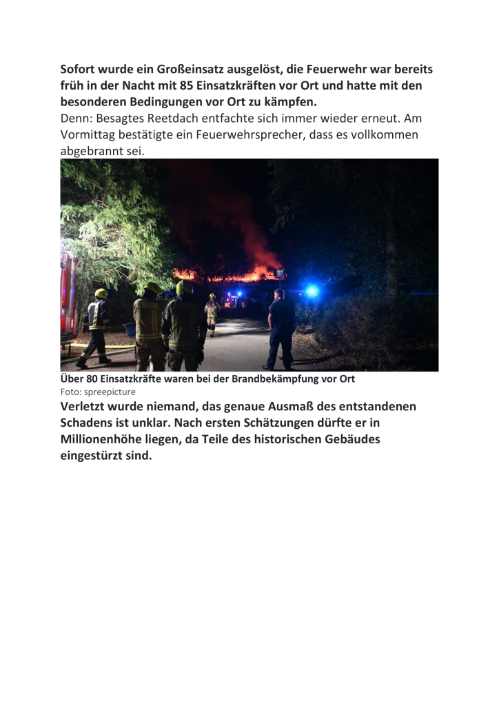 Feuerwehr im Einsatz gegen Brand


